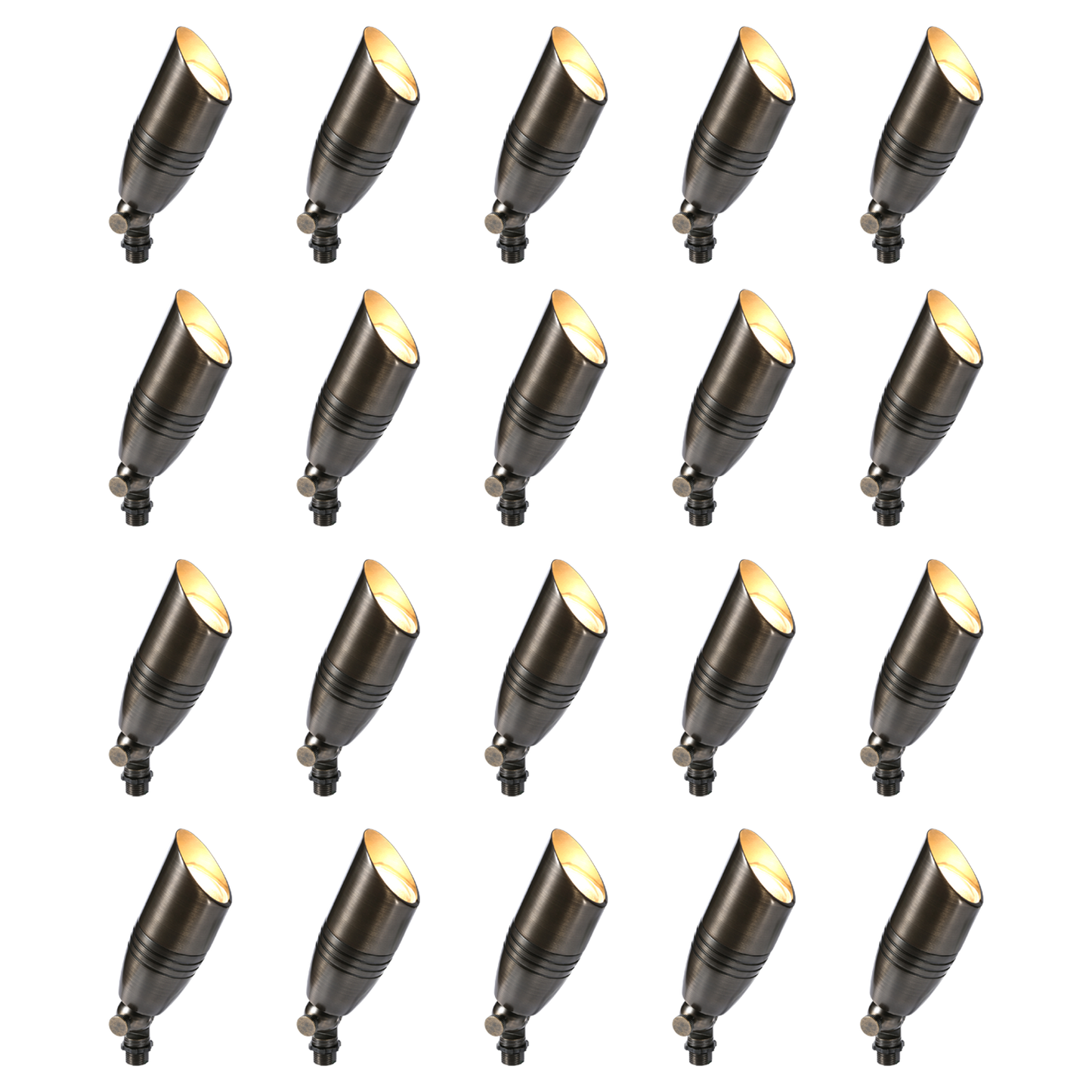 RAL8102 x20 Package Brass Bullet Accent Light Low Voltage LED Outdoor Landscape Spotlight - Tampa soil911.com