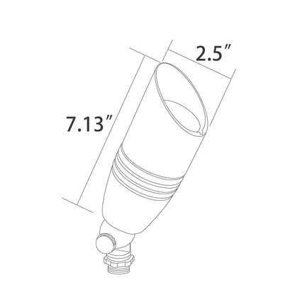 RAL8102 x20 Package Brass Bullet Accent Light Low Voltage LED Outdoor Landscape Spotlight - Tampa soil911.com