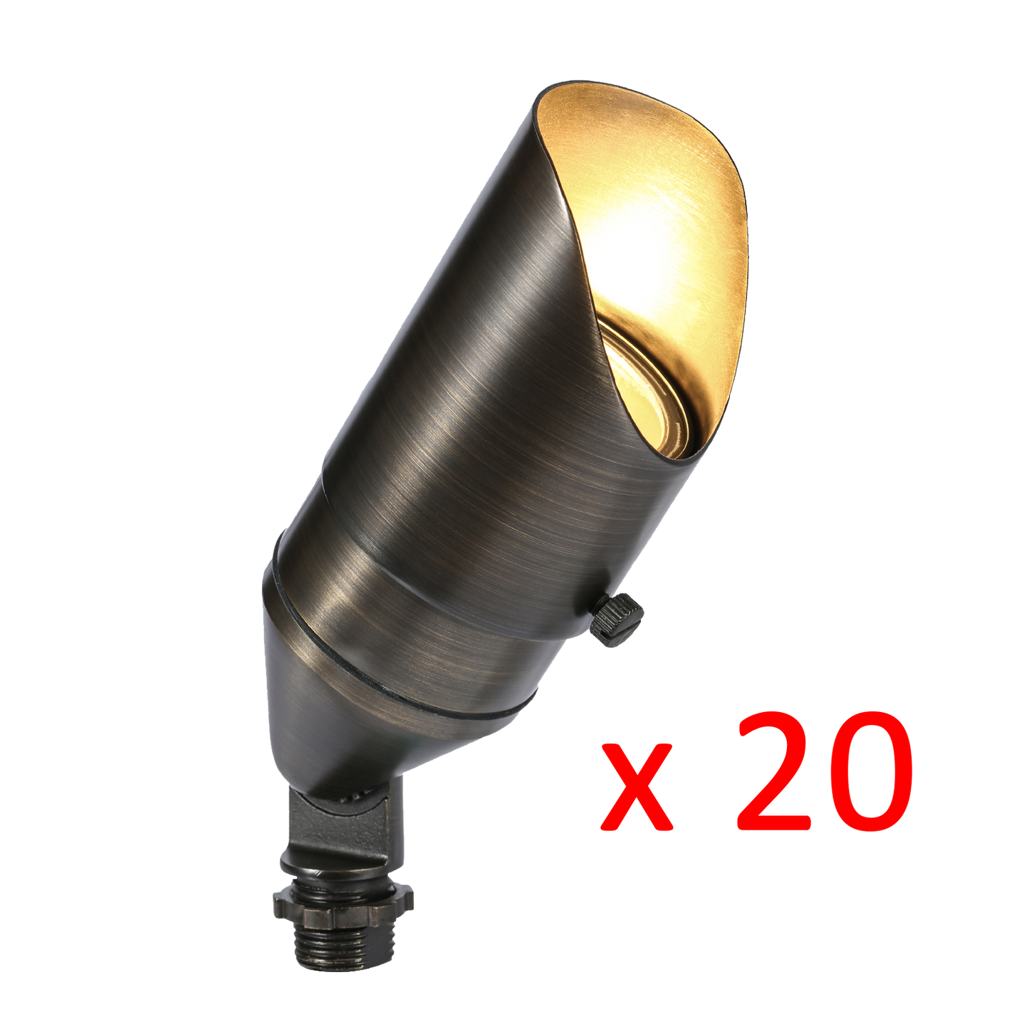 RAL8105 x20 Package Brass Bullet Accent Light Low Voltage LED Outdoor Landscape Spotlight - Tampa soil911.com