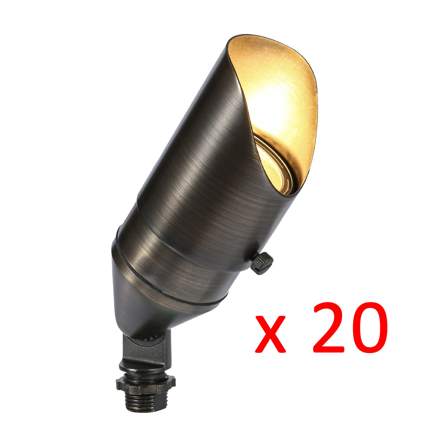 RAL8105 x20 Package Brass Bullet Accent Light Low Voltage LED Outdoor Landscape Spotlight - Tampa soil911.com