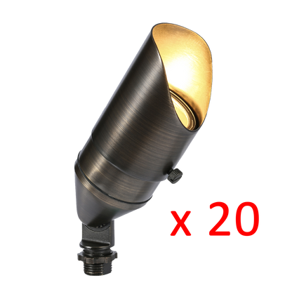 RAL8105 x20 Package Brass Bullet Accent Light Low Voltage LED Outdoor Landscape Spotlight - Tampa soil911.com