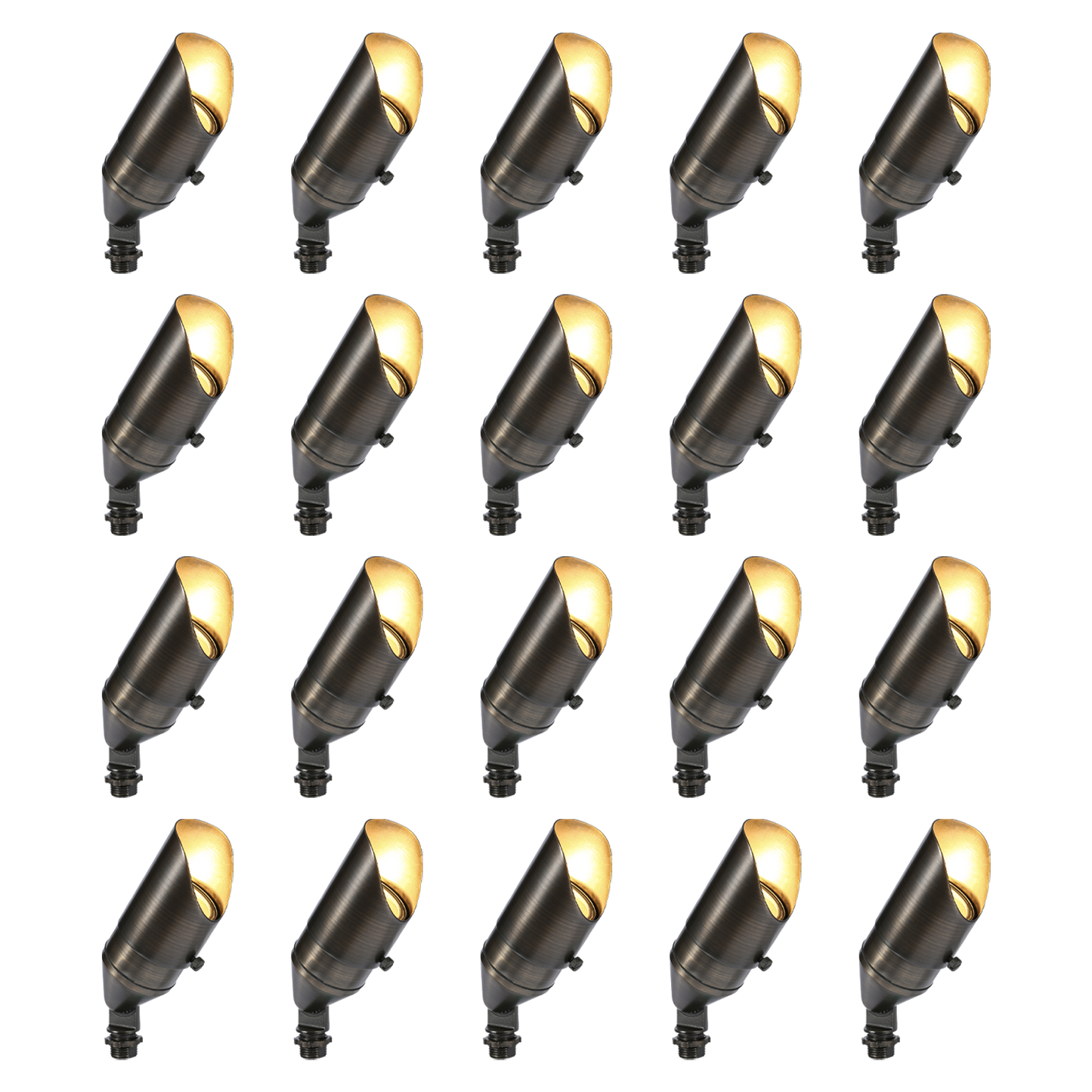 RAL8105 x20 Package Brass Bullet Accent Light Low Voltage LED Outdoor Landscape Spotlight - Tampa soil911.com