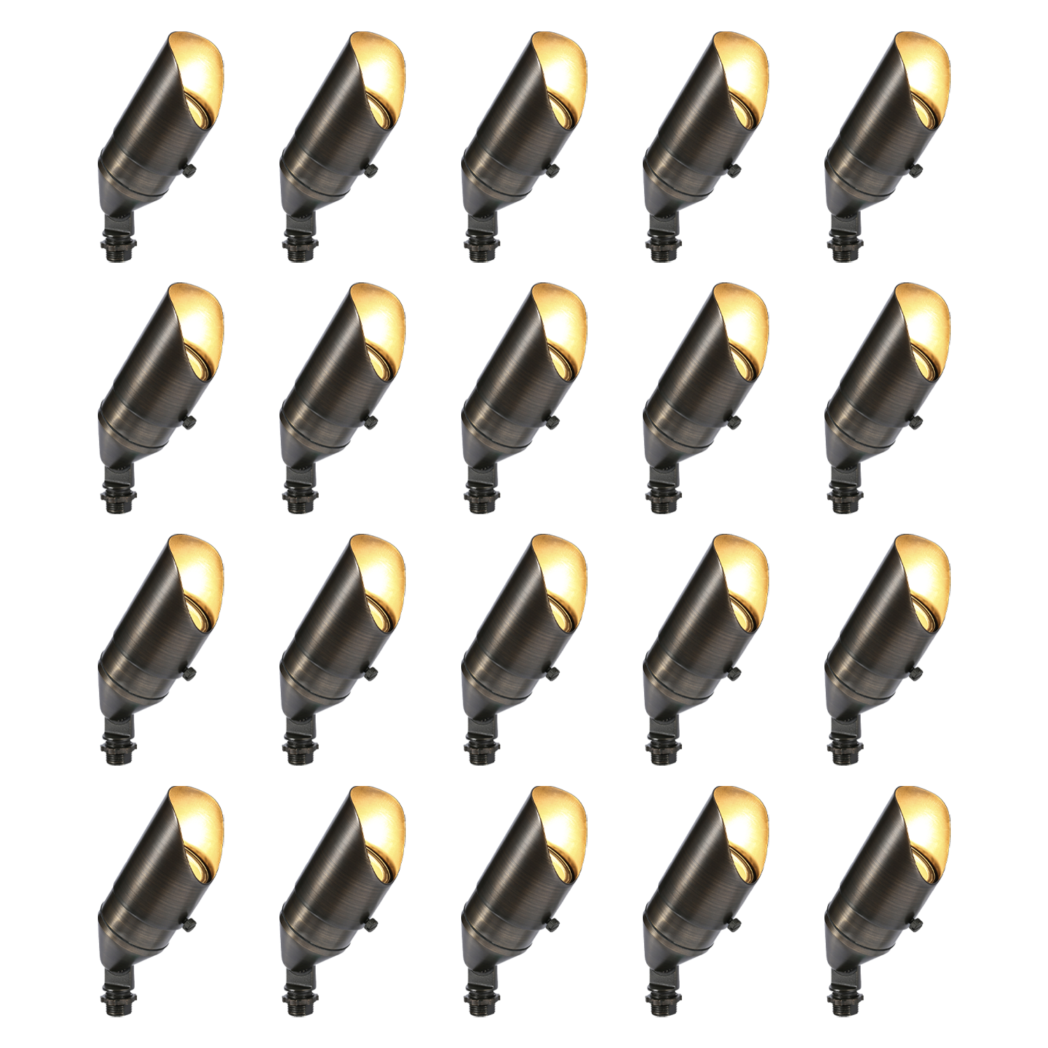 RAL8105 x20 Package Brass Bullet Accent Light Low Voltage LED Outdoor Landscape Spotlight - Tampa soil911.com