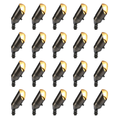 RAL8105 x20 Package Brass Bullet Accent Light Low Voltage LED Outdoor Landscape Spotlight - Tampa soil911.com