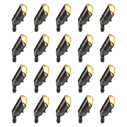 RAL8105 x20 Package Brass Bullet Accent Light Low Voltage LED Outdoor Landscape Spotlight - Tampa soil911.com