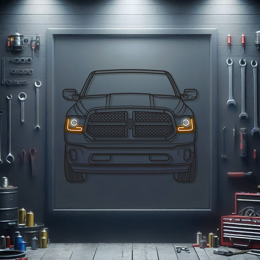 RAM 1500 RT Vista Frontal Arte de Pared Metálico de Neón para Coche - MTN0201