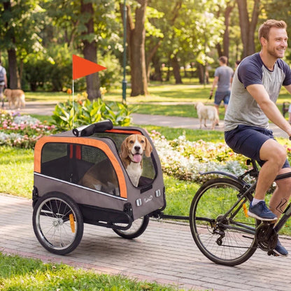 Dog bike trailer by Furr Baby Gifts with 20in air tires, orange trim, flag on Tampa Home & Garden Store