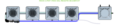 RDWC 4 Pot 1 Row Kit