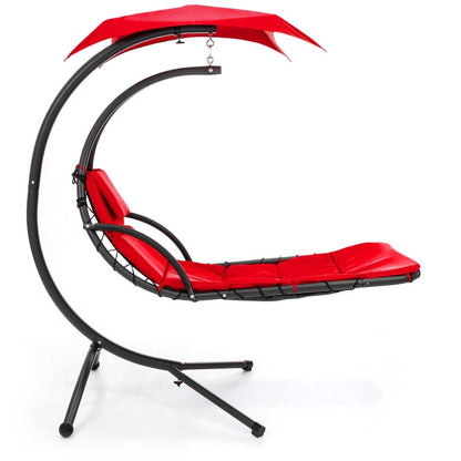 Hamaca Silla Colgante Moderna Resistente Roja Individual para Porche