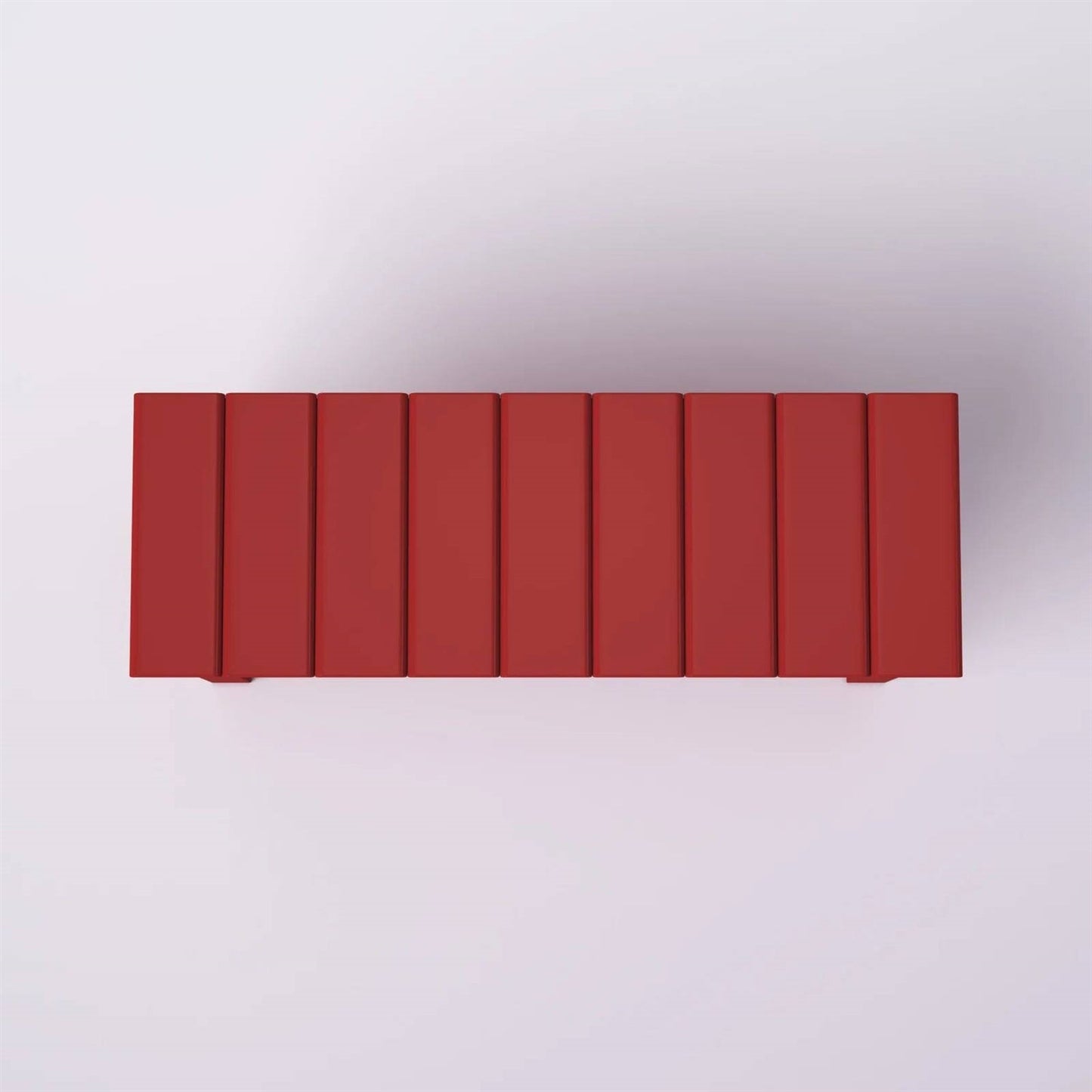 Banco zapatero de almacenamiento rojo de madera con 2 estantes para recibidor o armario