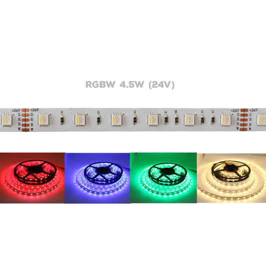 SL09 Strip Light RGBW 5050 4.5W/ft DC24V Low Voltage LED Outdoor IP65 UL SMD Tape Light