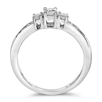 10K white gold diamond three-stone ring, 1/2 cttw, Bids.com on Tampa Home & Garden Store