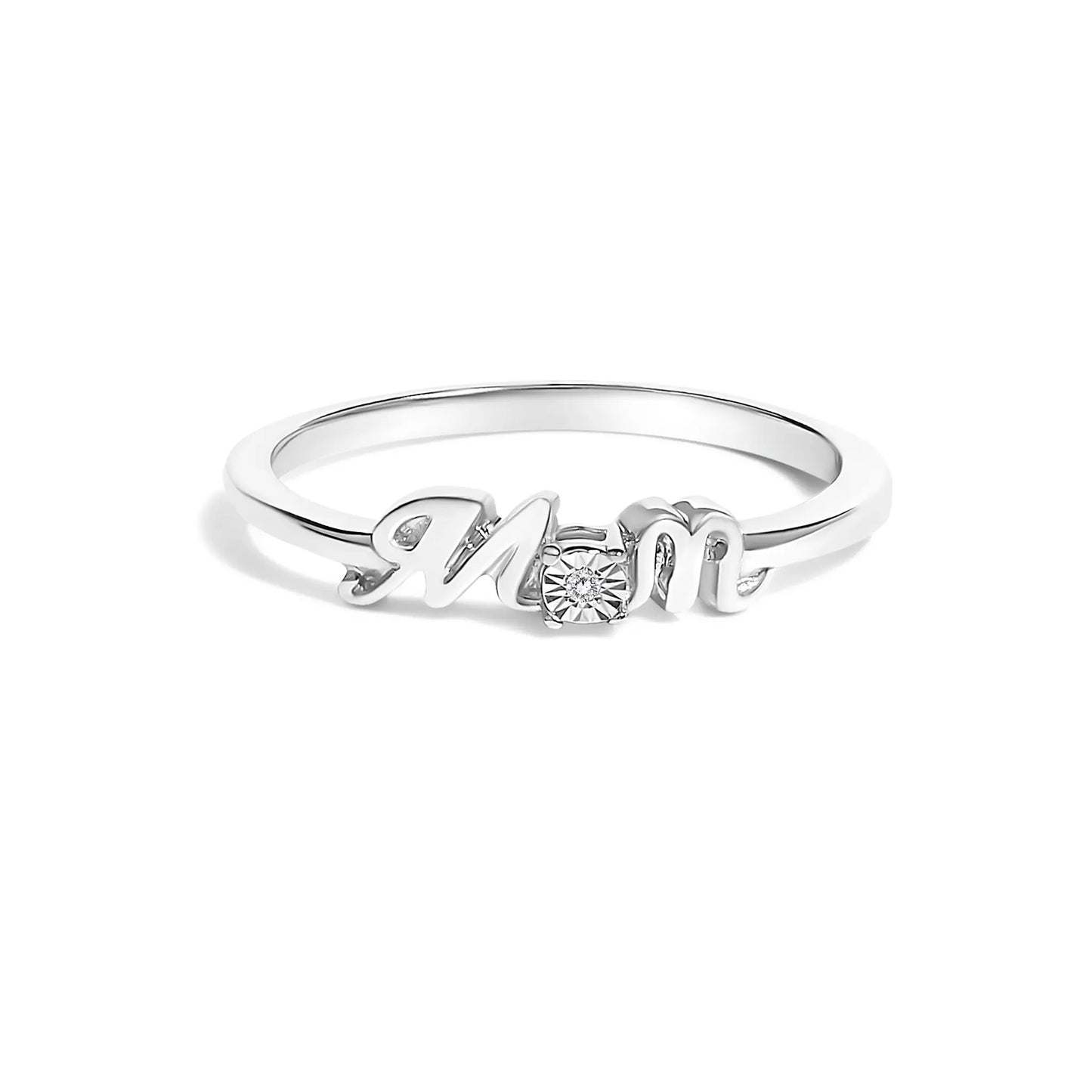Sterling silver MOM diamond-accent ring, size 7, J-K color I2-I3 clarity, by Bids.com on Tampa Home & Garden Store