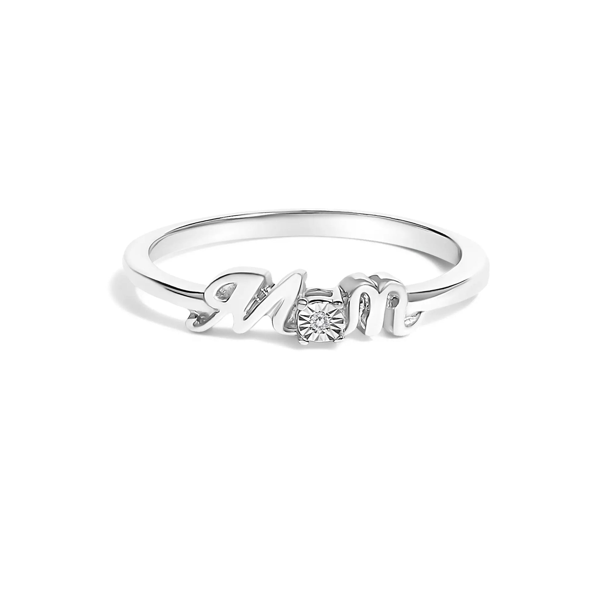 Sterling silver MOM diamond-accent ring, size 7, J-K color I2-I3 clarity, by Bids.com on Tampa Home & Garden Store