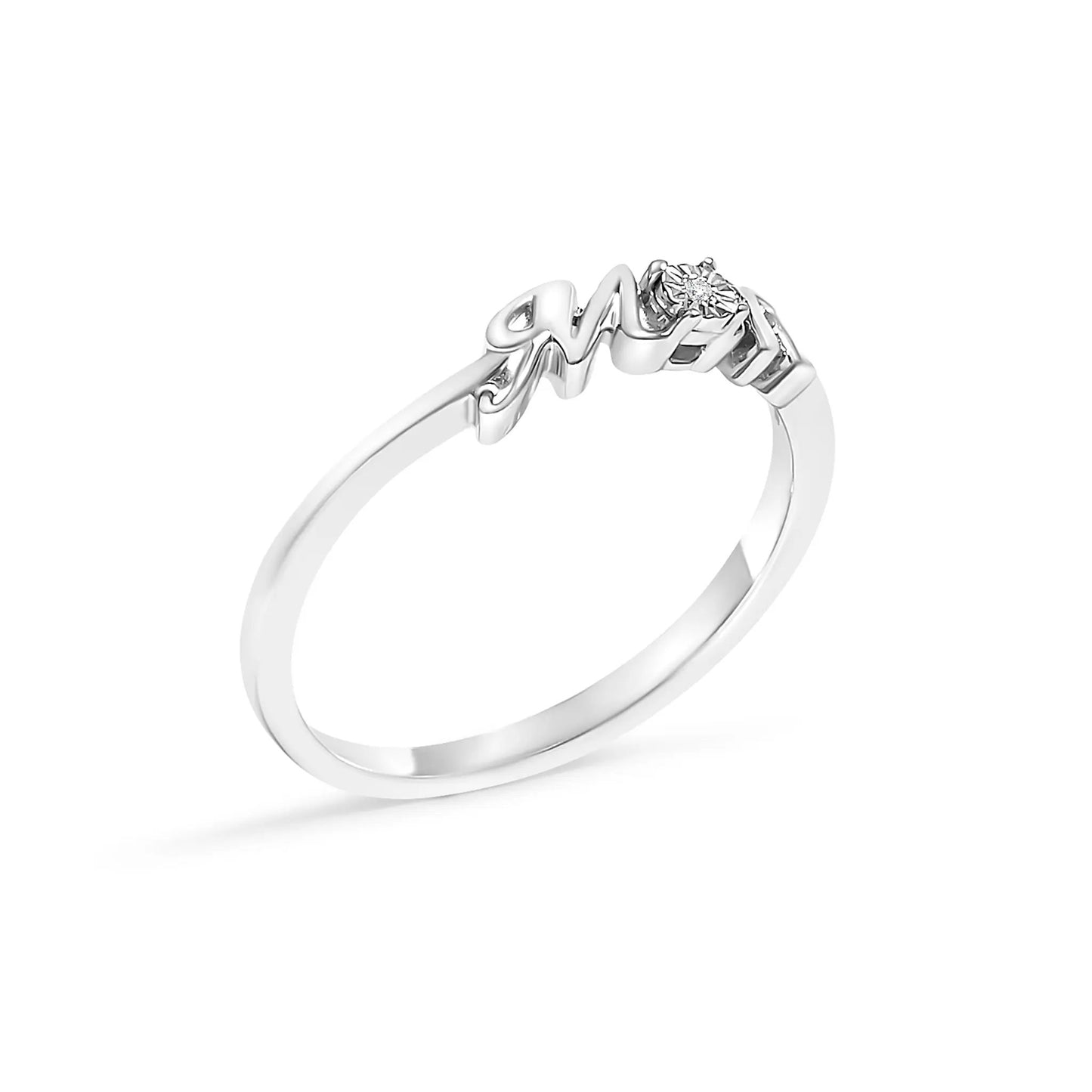 MOM diamond-accent ring in .925 sterling silver, size 7, by Bids.com on Tampa Home & Garden Store