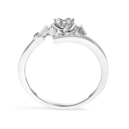 Sterling silver MOM heart ring with diamond accents, size 7 on Tampa Home & Garden Store