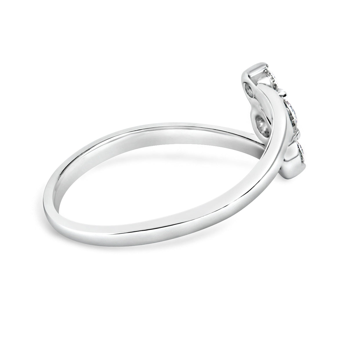 10K white gold vertical three-stone lab-grown diamond ring 1/4 Cttw on Tampa Home & Garden Store