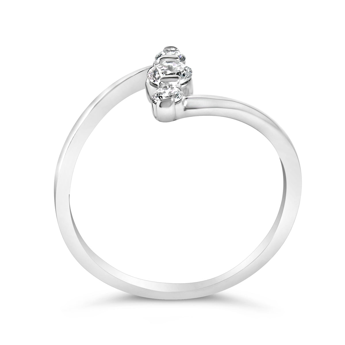 10K white gold vertical three-stone lab grown diamond ring, 1/4 cttw, Bids.com on Tampa Home & Garden Store