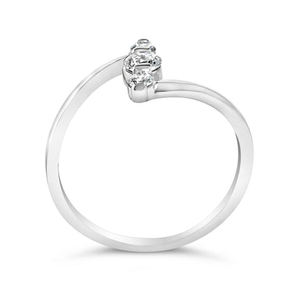 10K white gold vertical three-stone lab grown diamond ring, 1/4 cttw, Bids.com on Tampa Home & Garden Store
