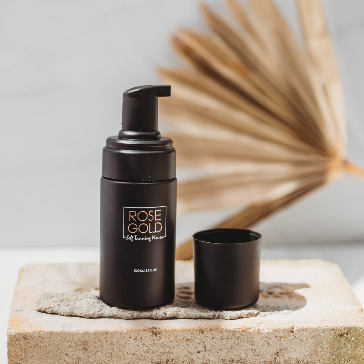 Travel Size Self Tanning Mousse by Rose Gold Sunless; black pump bottle, 100 ml on Tampa Home & Garden Store