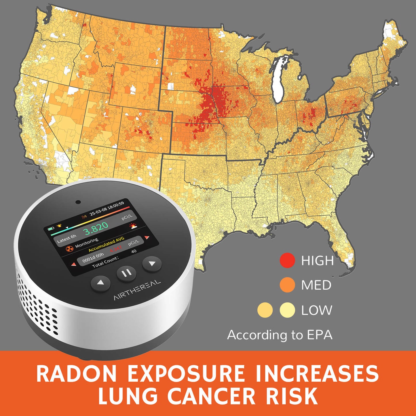 RM-65 Radon Detector for Home Basement - Tampa Home & Garden Store