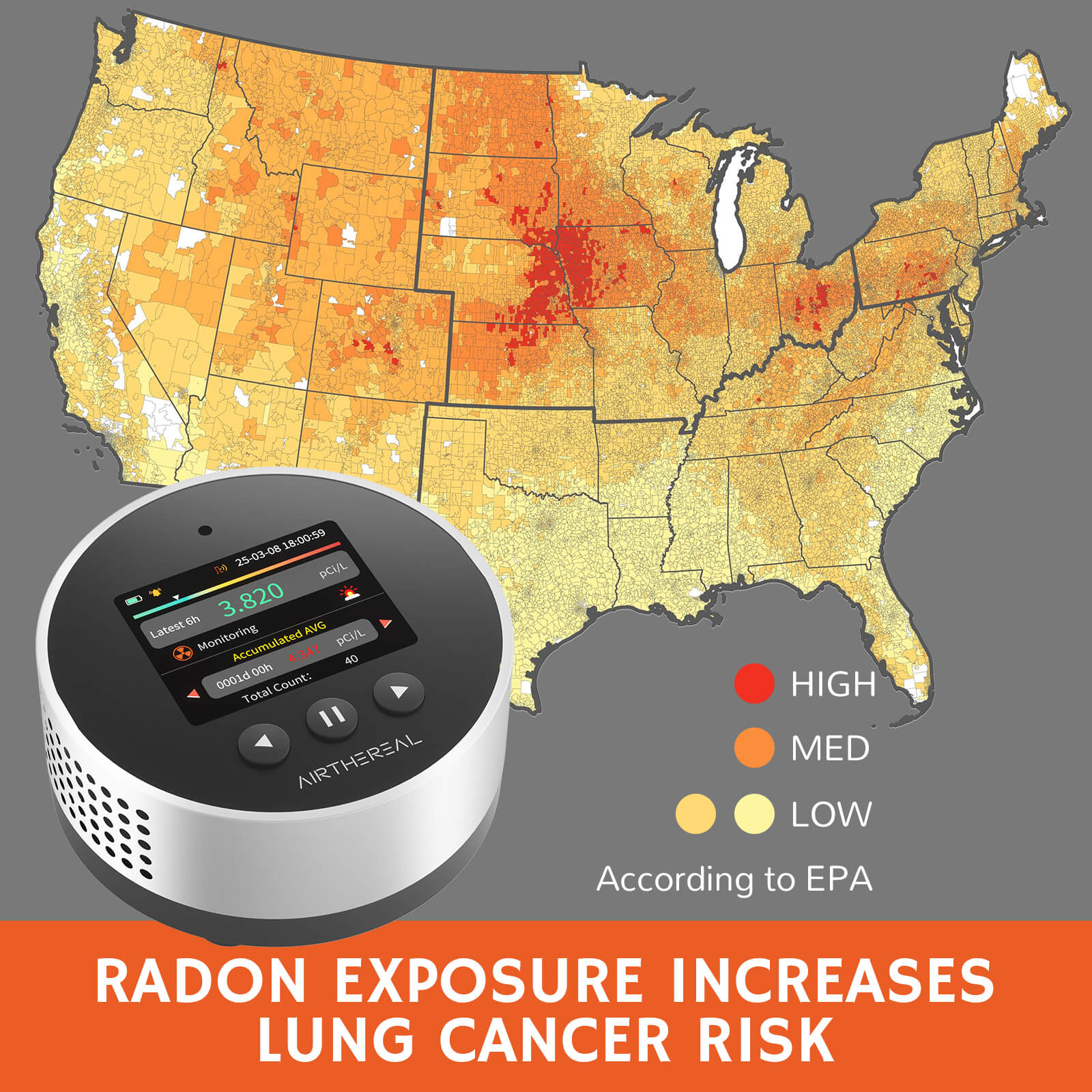 RM-65 Radon Detector for Home Basement - Tampa Home & Garden Store