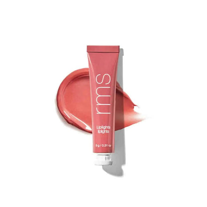 RMS Beauty Liplights Cream Lip Gloss tube in pink with swatch, Nava Beauty on Tampa Home & Garden Store