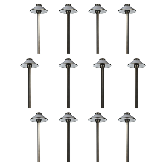 RPL8901 x12 Package Outdoor Garden Pathway Light | Low Voltage Brass Path Light - Tampa soil911.com