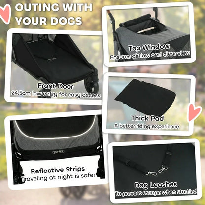 Dog stroller for large dogs up to 66 lbs, all-terrain, 8-position handle by Furr Baby Gifts on Tampa Home & Garden Store