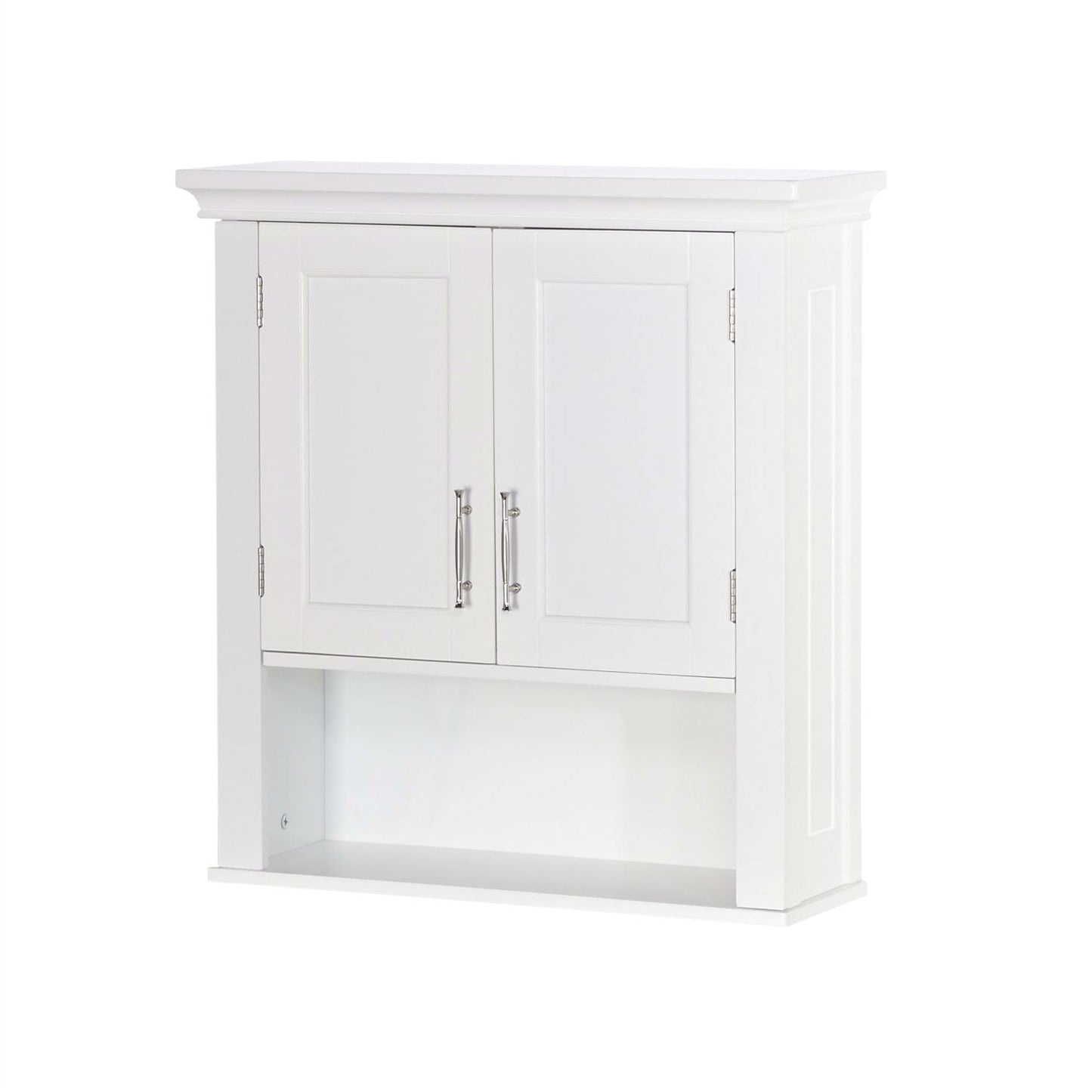 Mueble de pared para baño blanco con estante abierto
