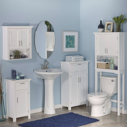 Mueble de pared para baño blanco con estante abierto