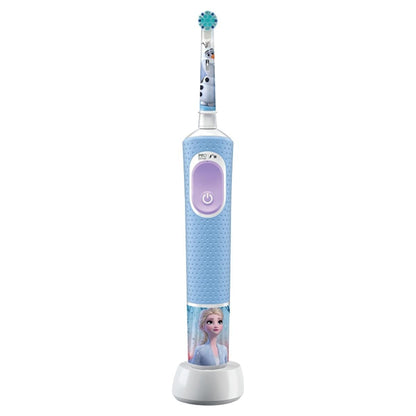 Oral-B Kids Electric Toothbrush D100 Frozen Edition blue handle with Elsa artwork base on Tampa Home & Garden Store