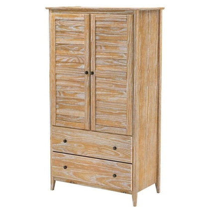 Armario de pino macizo con celosía desgastada "Driftwood" FarmHome