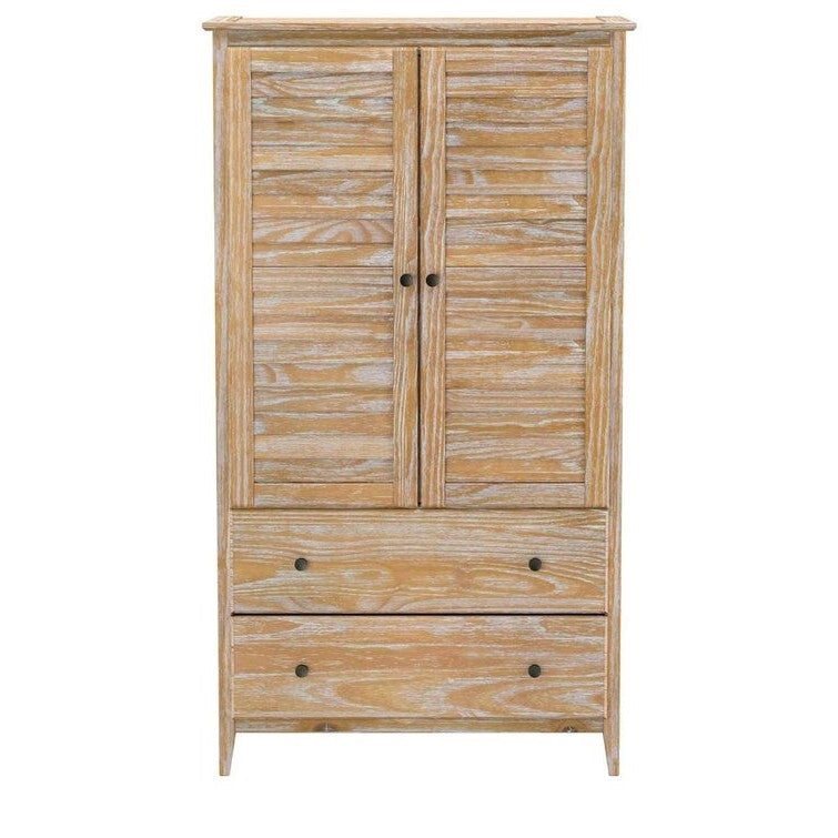 Armario de pino macizo con celosía desgastada "Driftwood" FarmHome