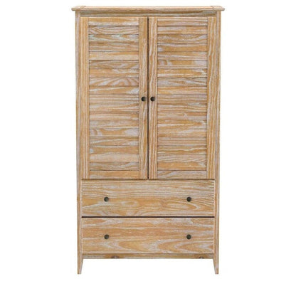 Armario de pino macizo con celosía desgastada "Driftwood" FarmHome