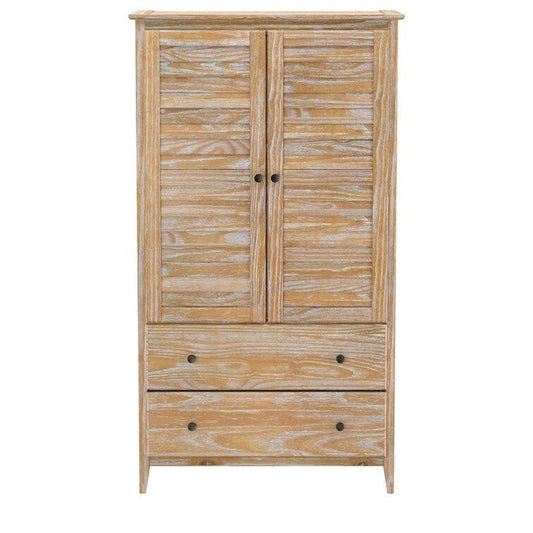 Armario de pino macizo con celosía desgastada "Driftwood" FarmHome