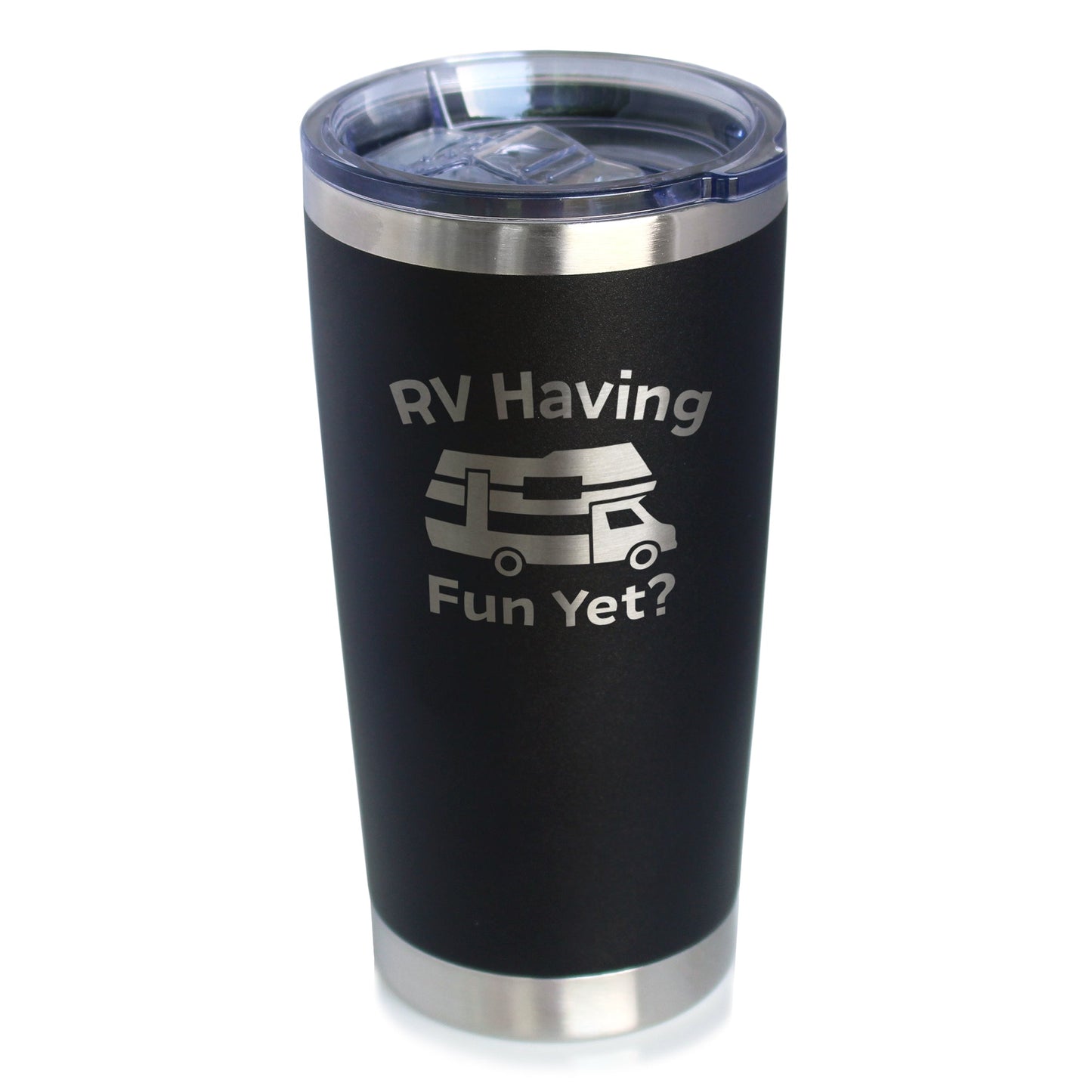 RV Having Fun Yet - Insulated Coffee Tumbler Cup with Sliding Lid - Stainless Steel Insulated Mug - Cute Outdoor Camping Mug - Tampa soil911.com