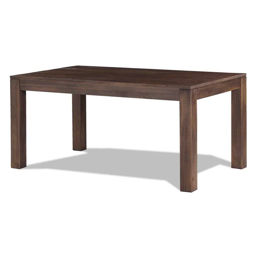 Mesa de comedor rústica de madera maciza de 63 pulgadas estilo casa de campo moderna en acabado marrón rústico