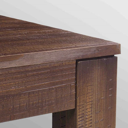 Mesa de comedor rústica de madera maciza de 63 pulgadas estilo casa de campo moderna en acabado marrón rústico