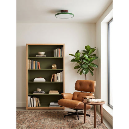 Orbitra green flush-mount LED ceiling light with swivel arm, dimmable diffuser Moktan Sabai on Tampa Home & Garden Store