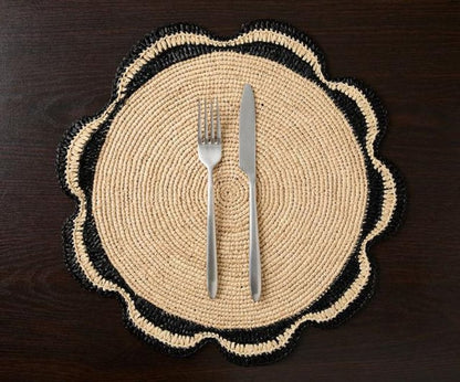 Raffia Woven Placemat - Handmade Raffia Table Mats, Eco-Friendly Natural Fiber Decor, Perfect for Garden Party & Dining Table - Tampa Home & Garden Store
