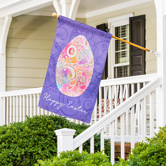 Rainbow Egg Suede House Flag - Tampa Home & Garden Store