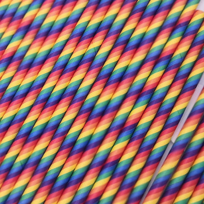 Rainbow Paper Straws for Wedding Party Summmer Party Beach Cocktail Baby Shower Biodegradable Drinking Straws Box of 100 - Tampa Home & Garden Store