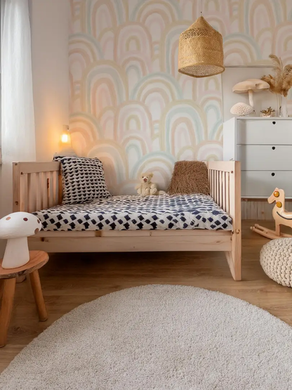 Rainbow Wallpaper, blue and blush - Tampa Home & Garden Store