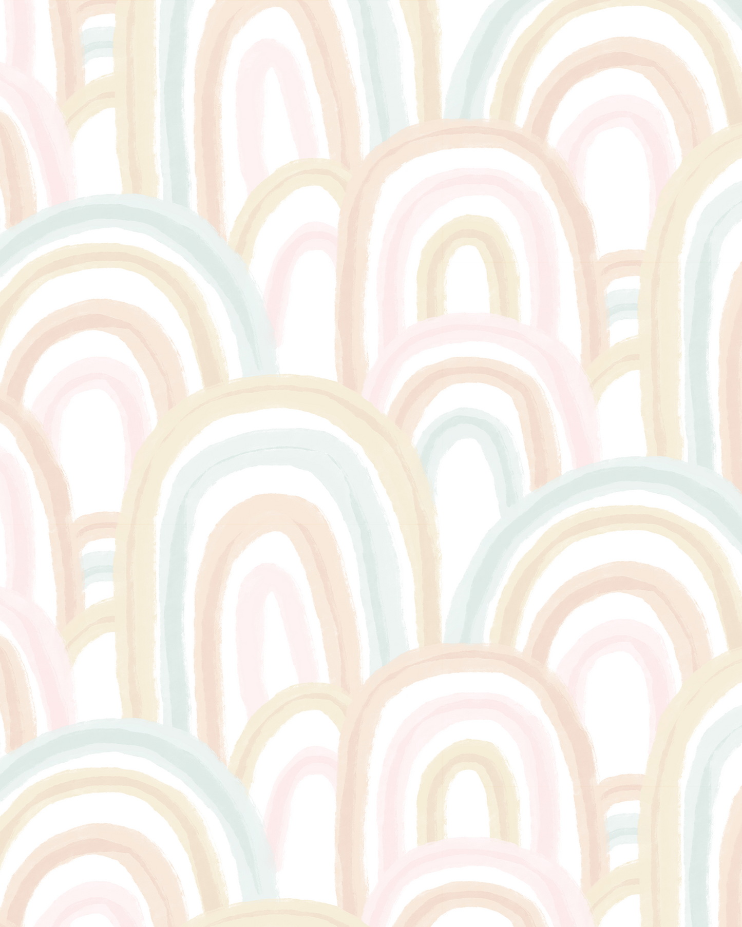 Rainbow Wallpaper, blue and blush - Tampa Home & Garden Store