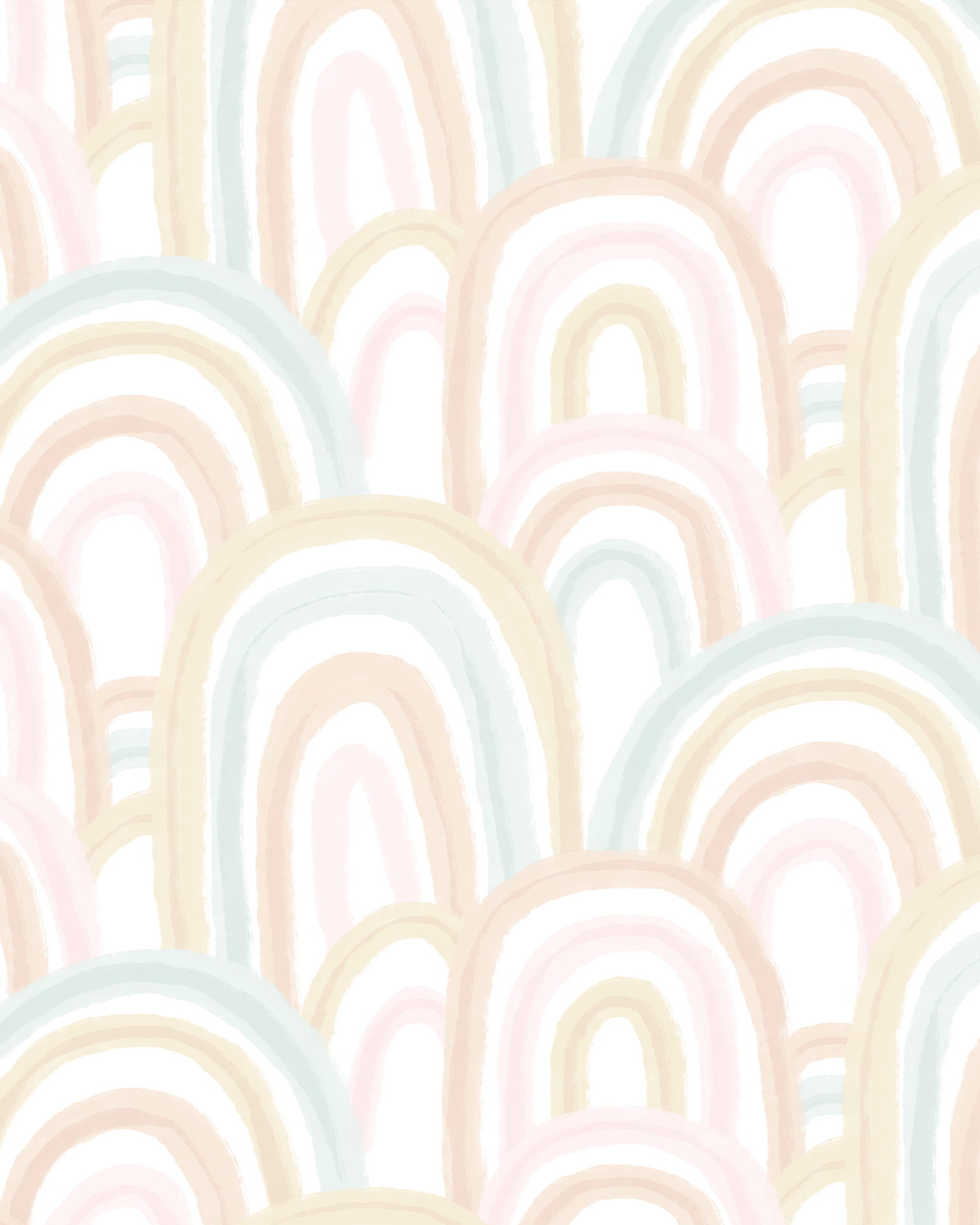 Rainbow Wallpaper, blue and blush - Tampa Home & Garden Store