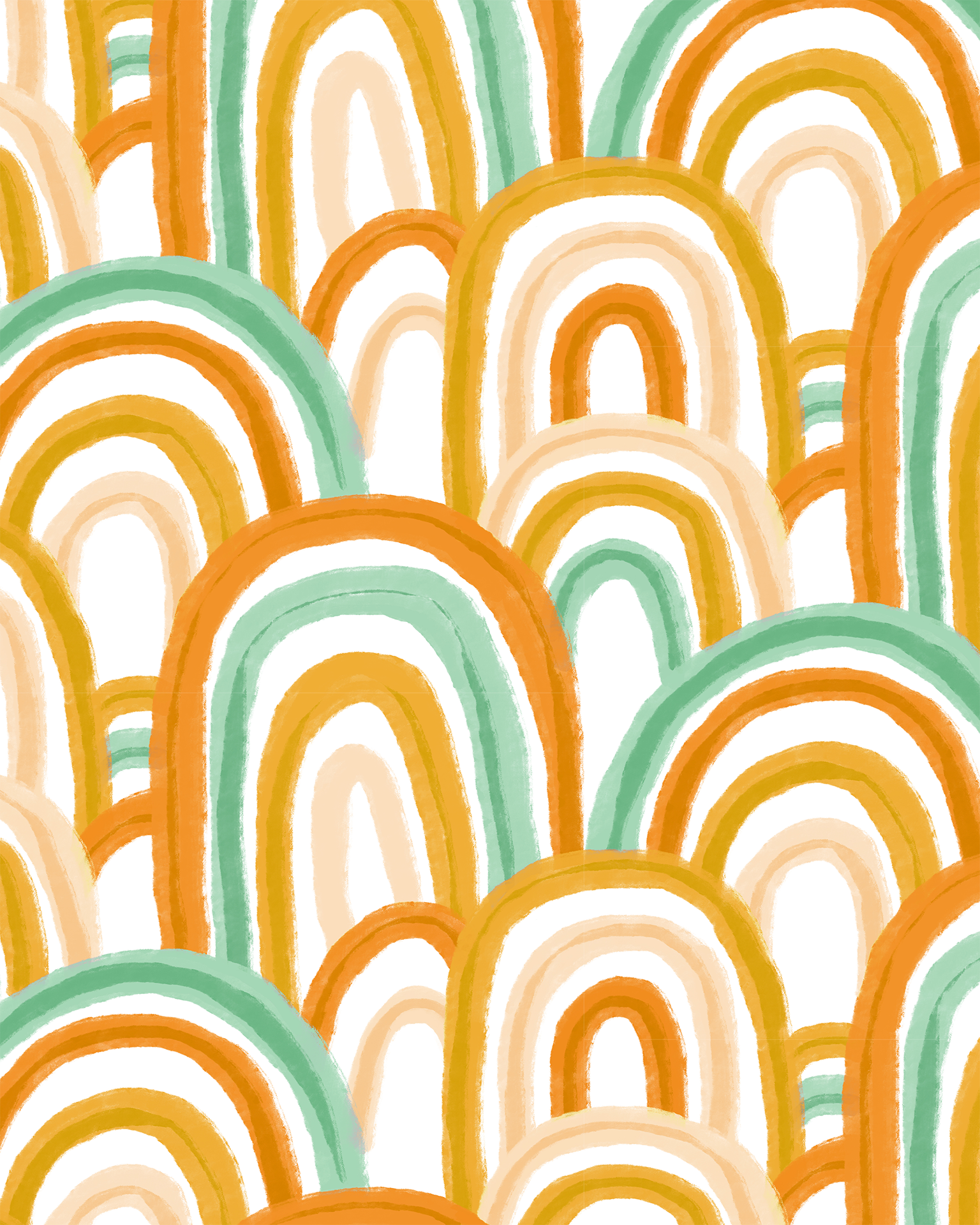 Rainbow Wallpaper, green & orange - Tampa Home & Garden Store