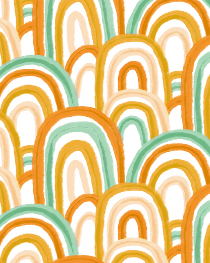 Rainbow Wallpaper, green & orange - Tampa Home & Garden Store