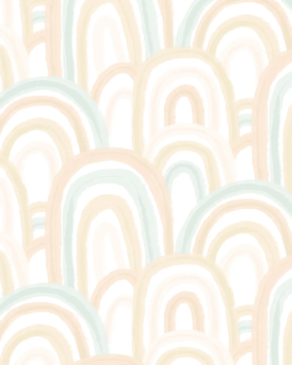 Rainbow Wallpaper, mint and peach - Tampa Home & Garden Store