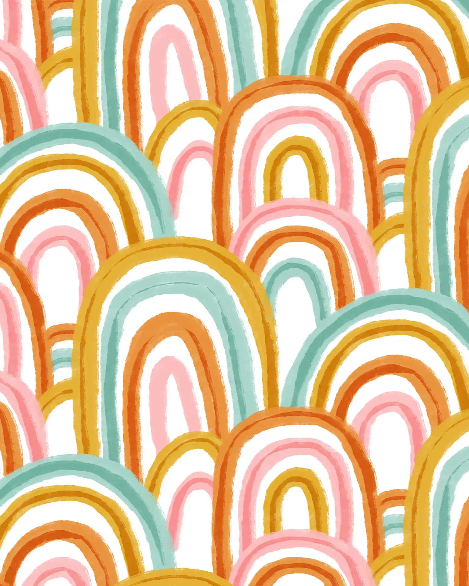 Rainbow Wallpaper, pink and teal - Tampa Home & Garden Store